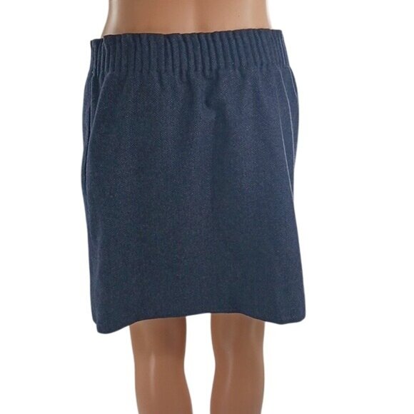 J. Crew Skirt Gray Lined Elastic Waist Pull On Wool Blend Womens Size 2 - Picture 4 of 7